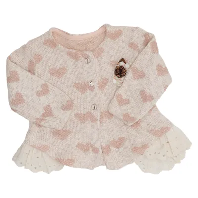 Cardigan (Beige, Roze) Katoen, Polyester