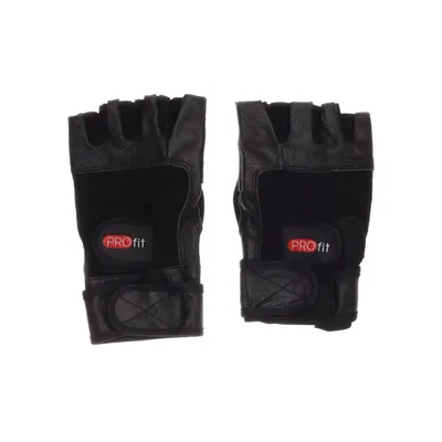 Vingerloze handschoenen (Zwart) van Pro-Fit Nylon, Leer