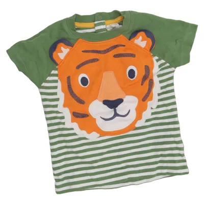 T-shirt (Grøn, Hvid) fra Frugi Økologisk bomuld