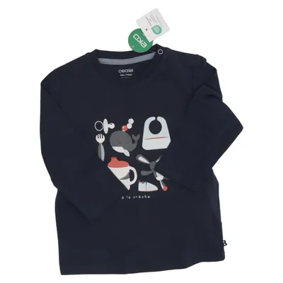 Langærmet t-shirt (Blå) fra Obaïbi