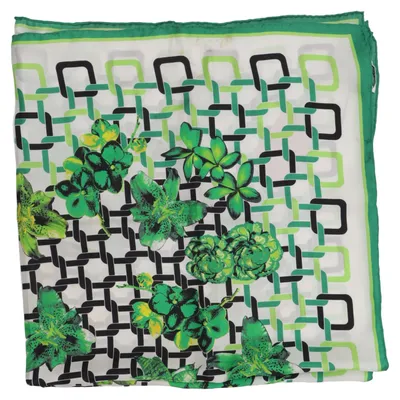 Scarf (Vit, Grön, Flerfärgad) från Mayerline Silke