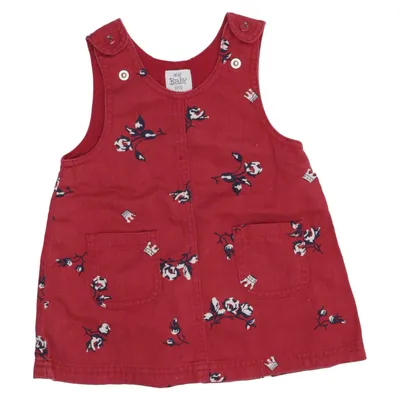 Hängselklänning (Röd, Vit) från H&M Baby Bomull, Polyester
