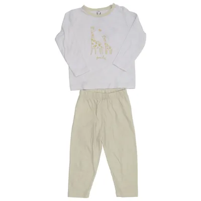 Pajamas (White, Beige) from Zeeman Cotton, Polyester