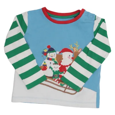 Lange mouwen shirt (Blauw, Wit, Groen) van Babyboden Katoen