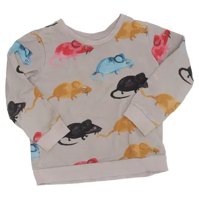 Sweatshirt (Grå, Flerfarvet) fra Mini Rodini Elastan, Økologisk bomuld