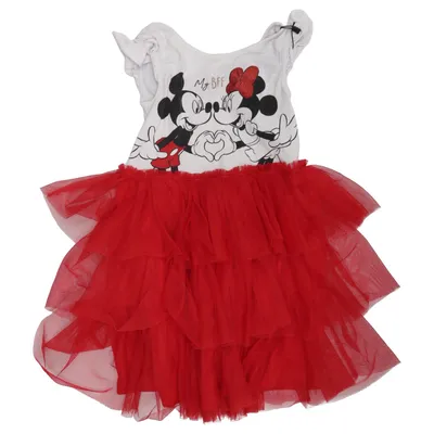 Robe (Rouge, Blanc) de Disney Mickey Mouse Coton, Élasthane, Polyester