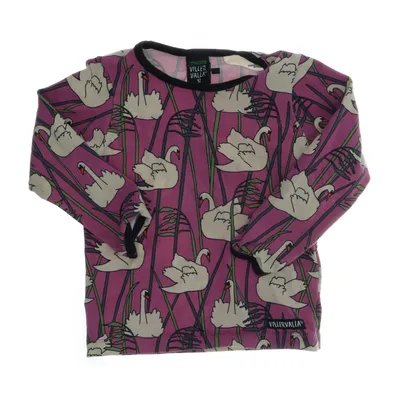 Långärmad t-shirt (Lila, Flerfärgad) från Villervalla Elastan, Ekologisk bomull