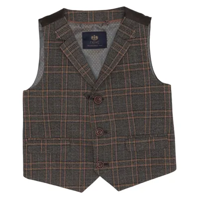 Suit vest (Gray, Brown) from Next Elastane, Polyester, Viscose