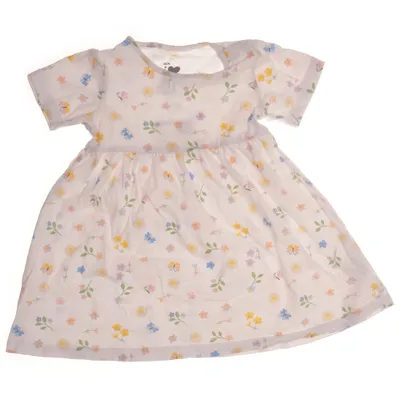 Dress (White, Multicolored) from ICA Elastane, Organic cotton