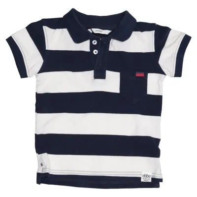 Poloshirt (Blauw, Wit) van Ebbe Organisch katoen