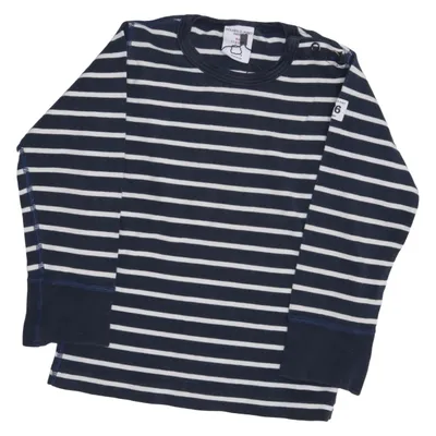 Long sleeve T-shirt (Blue, White) from Polarn O. Pyret Cotton