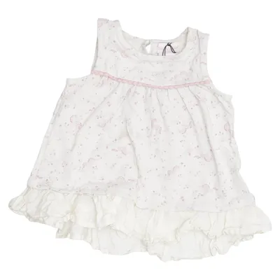 Dress (White, Pink) from Savannah Cotton, Elastane