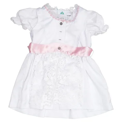 Dirndl (Hvid, Pink) fra Isar-Trachten Polyester