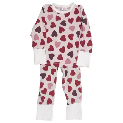 Pyjama (Beige, Rood) van Polarn O. Pyret Elastaan, Organisch katoen