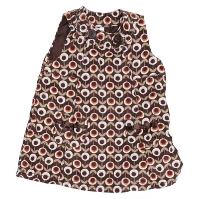 Jurk (Bruin, Oranje, Wit) van Lindex Baby Katoen, Polyester