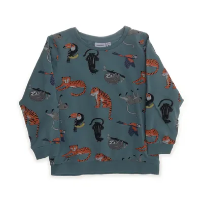 Collegetröja (Grön, Flerfärgad) från Name It Ekologisk bomull