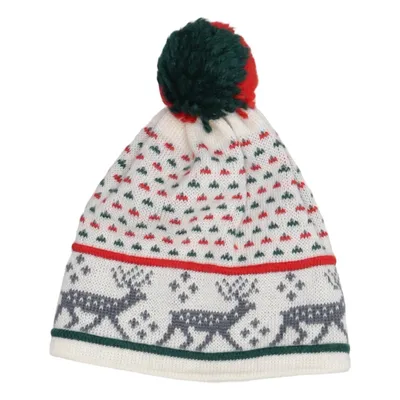 Bobble hat (White, Multicolored) from Sätila Acrylic, Wool
