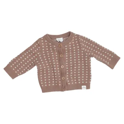 Cardigan (Brun, Hvid) fra Lindex Baby Bomuld