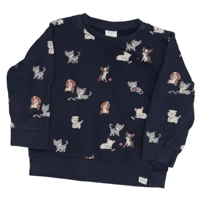 Sweatshirt (Blauw, Meerkleurig) van Lindex Baby Katoen, Elastaan
