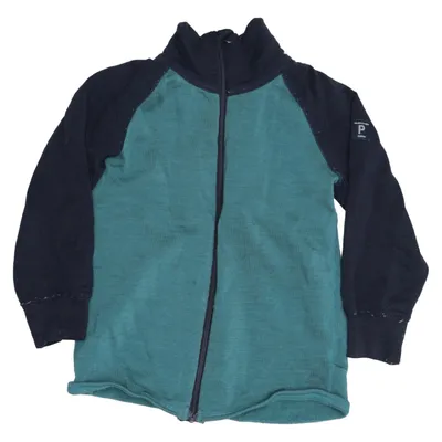 Fleece jacket (Blue, Green) from Polarn O. Pyret Merino wool