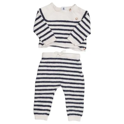 Set (Vit, Blå) från Petit Bateau Alpackaull, Polyamid