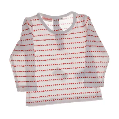 Långärmad t-shirt (Vit, Röd) från Liegelind Bomull, Elastan