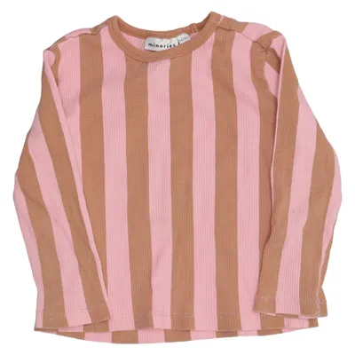 Langærmet t-shirt (Pink, Brun) fra Minories Bomuld, Elastan