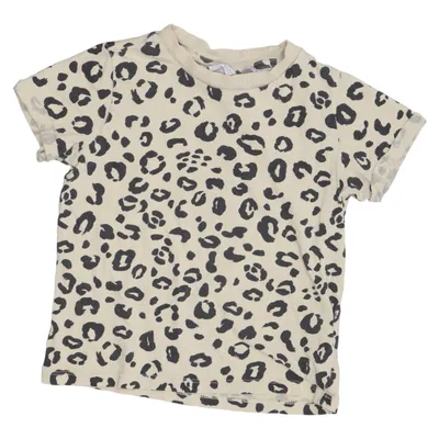 T-shirt (Beige, Sort) fra Mini Gina Tricot Bomuld
