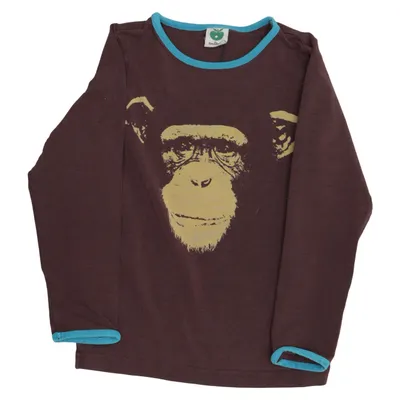 T-shirt à manches longues (Marron, Bleu, Jaune) de Småfolk Coton, Élasthane, Modal