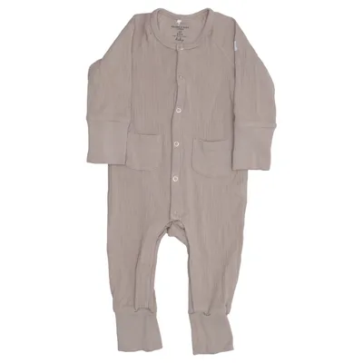 Sparkdräkt (Beige) från Polarn O. Pyret Elastan, Ekologisk bomull