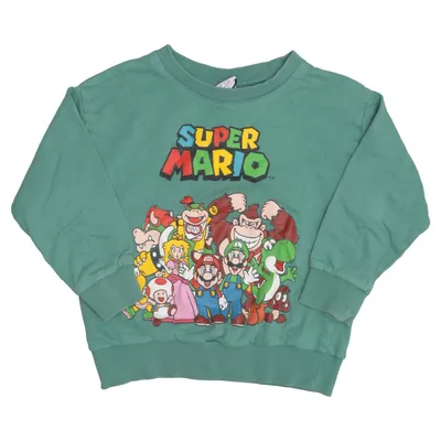 Collegetröja (Grön, Flerfärgad) från Super Mario Bomull