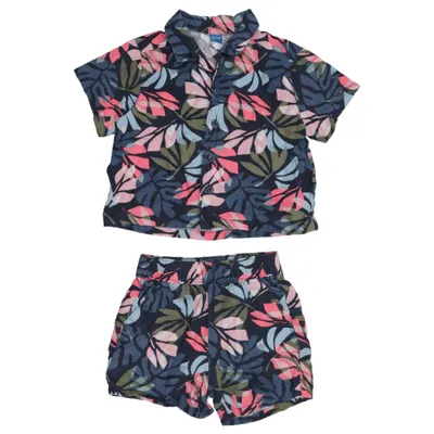 Set (Blue, Multicolored) from Old Navy Linen, Viscose