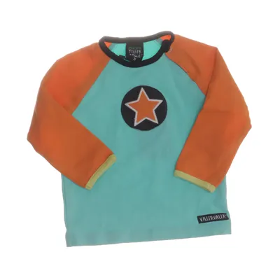 Långärmad t-shirt (Blå, Orange) från Villervalla Elastan, Ekologisk bomull