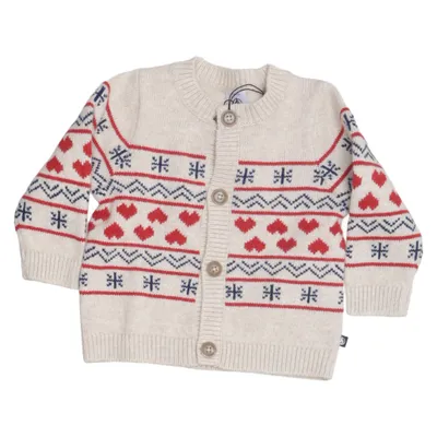 Strickjacke (Beige, Rot, Blau) von Petit Bateau Baumwolle, Polyamid, Wolle