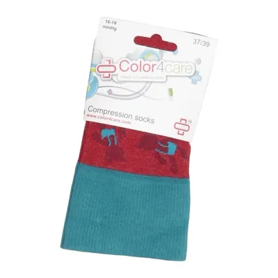 Compressiesokken (Blauw, Rood, Meerkleurig) van Color4Care Katoen, Elastaan, Polyamide