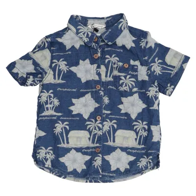 Chemise à manches courtes (Bleu, Blanc) de Zara BabyBoy