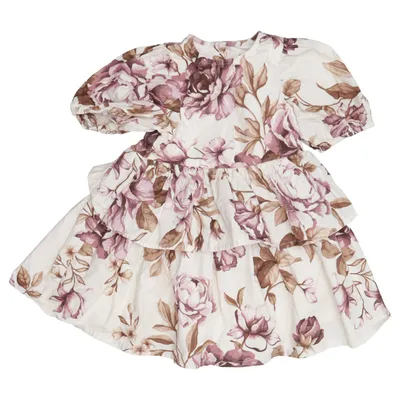 Klänning (Beige, Brun, Lila) från Newbie by KappAhl Bomull