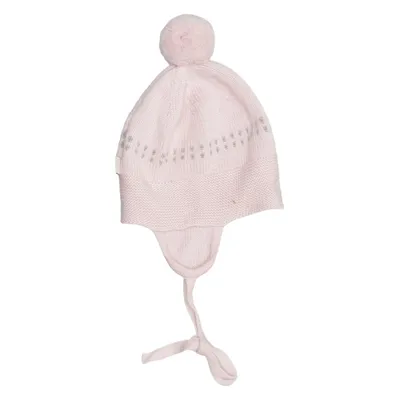 Bonnet à pompon (Rose) de Lillelam Laine de mouton