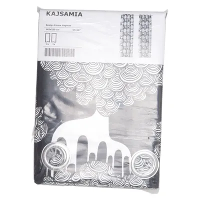 Ringgordijnen (Zwart, Wit) van IKEA Katoen, Polyester