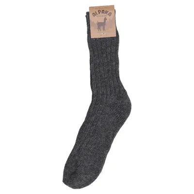 Striksokker (Grå) fra Alpaka Alpacauld