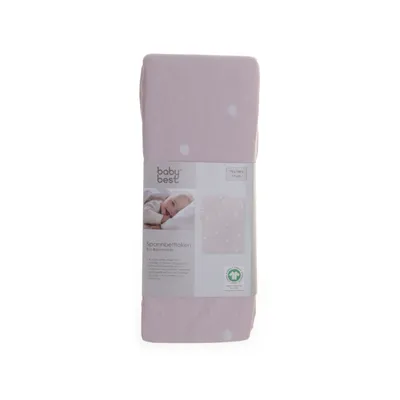Dra-på-lakan (Vit, Rosa) från Baby Best Ekologisk bomull