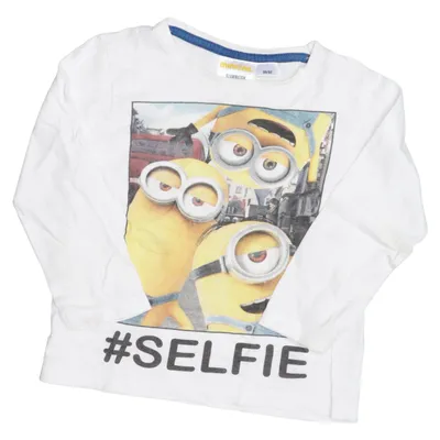 T-shirt à manches longues (Blanc, Multicolore) de Minions Coton