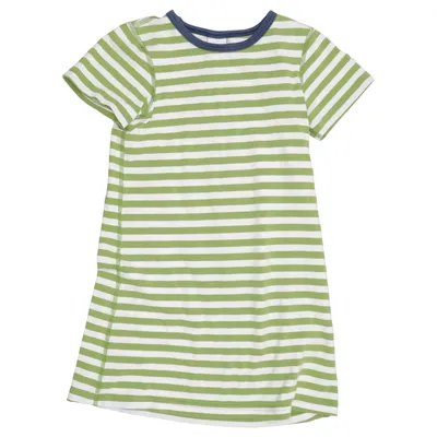 Dress (Green, White) from Polarn O. Pyret Elastane, Organic cotton