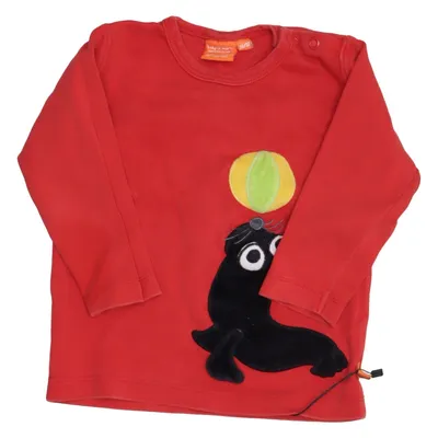 Lange mouwen shirt (Rood, Zwart) van Lipfish Katoen, Polyester