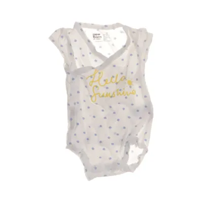 Body (White, Blue) from Lindex Newborn Cotton, Elastane