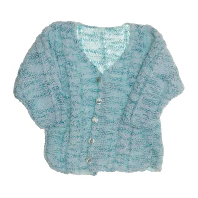 Strickjacke (Blau, Weiß)