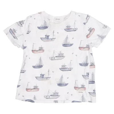 T-shirt (Blanc, Bleu, Marron) de Newbie by KappAhl Coton
