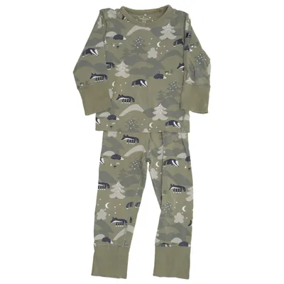 Pyjamas (Grön) från Polarn O. Pyret Elastan, Ekologisk bomull