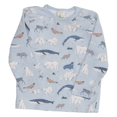 Långärmad t-shirt (Blå, Flerfärgad) från Alana Elastan, Ekologisk bomull