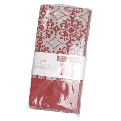Nappe de table (Rouge, Beige) de Trygg Textil Coton